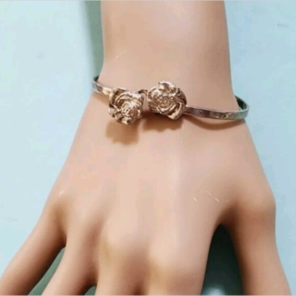 Tiffany & Co Rare Double Nature Rose Bangle Bracelet Silver, Pouch - Picture 1 of 4